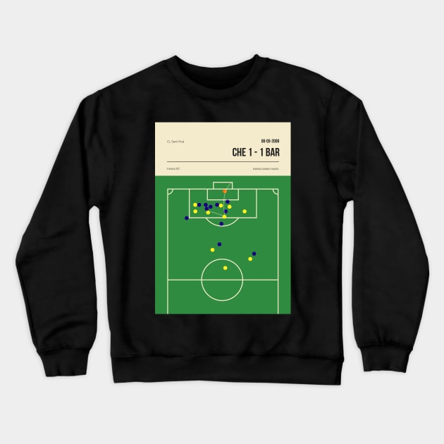 Barcelona Iniesta Goal Againt Chelsea Crewneck Sweatshirt by jornvanhezik